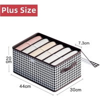 Cutie De Depozitare, Flippy, Pentru Haine, Lenjerie, Sosete Si Sutiene, Material Textil, 6 Compartimente, 44x30x20 cm, Culoare Alb-Negru