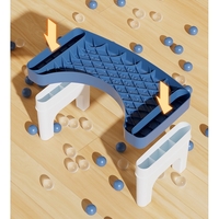 Scaunel WC, Flippy, Tratament Impotriva Hemoroizilor si Constipatiei, Scaun Inaltator WC Copii, Suport Picioare WC, Taburet Inaltator Pozitia Corecta Ghemuit Pe WC, Plastic Rezistent, 17x22x38 cm, Albastru