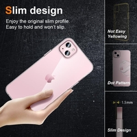 Husa de Protectie din Silicon, pentru Apple iPhone 15, PC, Antisoc, Rezistenta la Impact, Transparenta