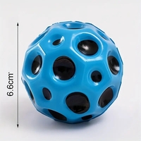 Minge Saltareata Hiperelastica, Flippy, Space Moon Ball foarte Elastica, Antistress pentru Copii, Diametru 66 mm, Albastru