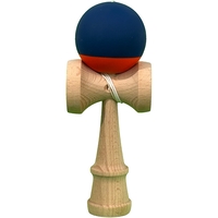 Jucarie Interactiva Kendama Profesionala, Flippy, din Lemn, 18 cm, Joc de Indemanare pentru Copii si Adulti, Bicolor Albastru inchis/Rosu