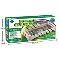 Masa de Fotbal cu Teren, Flippy, fara Picioare, 6 Manere, Tablou de Scor, 51.5 x 10 x 25.5 cm, din Lemn/Otel, Crem/Verde