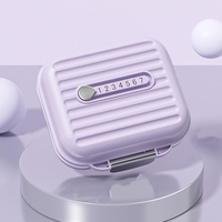 Cutie Medicamente, Flippy, Mov, 7 Compartimente, Portabila si Compacta, 7.8x7.2x3.5 cm, Ideala pentru Uzul Cotidian