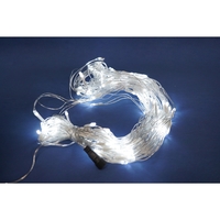 Instalatie de Craciun, Flippy®, Sectiune 2 x 2 m, Tip Plasa, 160 LED-uri, Fara Transformator, IP44, 8 Jocuri de Lumini, Interconectabila, Fir Transparent, Alb Rece