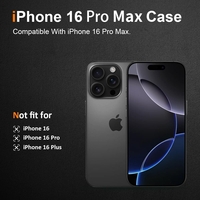 Husa de Protectie din Silicon, pentru Apple iPhone 16 Pro Max, PC, Antisoc, Rezistenta la Impact, Transparenta