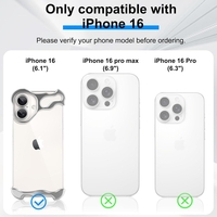 Husa Metalica Compatibila cu iPhone 16, Flippy, Protectie pentru Colturile Telefonului si Camera, Aliaj, Antisoc, Antizgariere, Argintiu