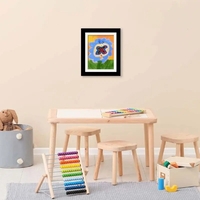 Rama Foto Flippy, din Lemn, cu Spatiu Pentru Depozitare, Pentru Desene si Picturi A4, Sticla Securizata, Rama MDF, Negru