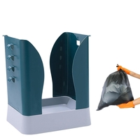 Cos de Gunoi Extensibil, Flippy, din Plastic, Reglabil, Pliabil, Versatil, pentru Bucatarie, Baie sau Birou, Cos Universal, 21x25x17 cm, Albastru Gri