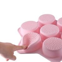 Forme de Silicon pentru Copt, Flippy, 7 Forme Rotiunde, pentru Burgeri si Prajituri, 38.5 x 4 cm, Roz