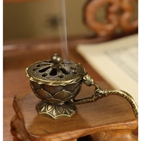 Suport de Tamaiat, Flippy, din Aliaj de Zinc, Model Lotus, Ignifug, 9.7 x 4.8 x 4.7 cm, Bronz