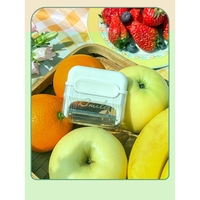 Decojitor/Curatator manual de legume si fructe, Flippy, portabil, cu magnet, doua lame, Inox, Alb, 6.7x6x1.6 cm