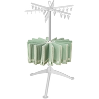 Uscator de Rufe Vertical, Flippy, 2 Niveluri, Pliabil, din ABS+PP+Otel Inoxidabil, Rotire 360 Grade, 130 x 75 cm, Alb