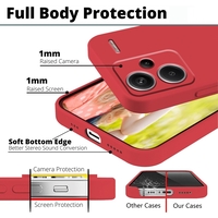 Husa de Protectie, Flippy, pentru Xiaomi Redmi Note 13 Pro Plus 5G, Liquid Silicone, cu Microfibra pe Interior, Protectie Antisoc, Compatibil Incarcare Wireless, Rosu