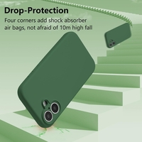 Husa de Protectie, Flippy, pentru iPhone 16, Liquid Silicone, cu Microfibra pe Interior, Protectie Antisoc, Compatibil Incarcare Wireless, Verde