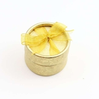 Cutiuta pentru Cadou, Flippy, Cutiuta Eleganta pentru Cercei, Cutiuta pentru Inel, Rotunda Aurie cu Diametru 5cm