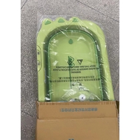 Cada Pliabila pentru Baie, Flippy, din PP+TPR, pentru Copii 0-6 Ani, Model Crocodil, Dop de Scurgere, 80x54x21 cm, Verde