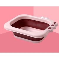 Lavoar Pliabil, Flippy, pentru Copii, din PP/TPE, Portabil, Model Crocodil, 30x24.5x9 cm, Roz