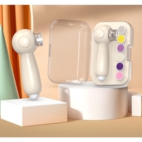 Set Pila Electrica, Flippy, pentru Copii si Bebelusi, din ABS, 6 Accesorii, Incarcare USB, cu Lumina Led, 11.5 x 5.5 cm, Alb