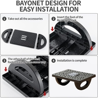 Suport Ergonimic pentru Picioare, Flippy, Plastic, cu Role de Masaj pentru Talpi, pentru Birou, Usor de Transportat, Detasabil, 33.5x24x12 cm, Negru