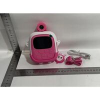 Camera Instantanee pentru Copii, Flippy, cu Functie de Printare, Cablu USB-C, Bluetooth, Compatibil iOS/Android, Camera Frontala + Selfie, Model Iepure, Snur Inclus, Roz