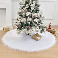 Covor pentru bradul de Craciun White Haipai, diametru 90 cm, blana cu o grosime 2.5 - 3 cm, alb