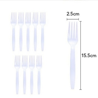 Set 10 Furculite de Unica Folosinta, Flippy, Plastic, 15.5 x 2.5 cm, Alb