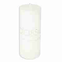 Lumanare Decorativa, Flippy, din Parafina, Cilindrica, Fara Fum si Fara Parfum, 7 x 15 cm, 500 g, Ardere 72h, Ivory Alb