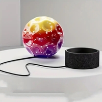 Minge Saltareata Hiperelastica, Flippy, Space Moon Ball foarte Elastica, Antistress pentru Copii, Diametru 66 mm, Multicolor Rosu