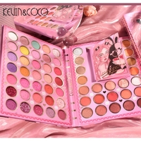 Set farduri 2 in 1 Kevin&Coco, paleta 62 nuante, mini paleta iluminator tip carte, rezistenta ridicata, 22 x 17 cm, 430 g, multicolor