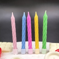 Set 12 Lumanari de Tort, Flippy, Model Spirala cu Suport, Party, 6.5 cm, din Parafina, Multicolor