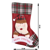 Ciorap Cadouri, Flippy,cu model Mos Craciun,rosu, marimea 23x45 cm, textil, interior