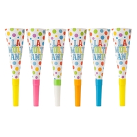 Set 6 Suflatori, Flippy, Colectia  LA MULTI ANI, 20 cm, din Carton, Multicolor
