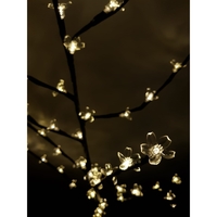 Decoratiune Luminoasa, Flippy, Crenguta, cu Baterii, 72 LED -uri, Flori, Alb Cald