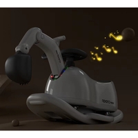 Masina 3 in 1, Flippy, 1-3 Ani, Tip Excavator/Balansoar/Masina Yo Yo, din Plastic, 4 Roti Silentioase, 71.5 x 34 x 39 cm, Alb