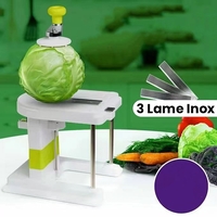 Masina Manuala pentru Maruntit Varza, Flippy, cu Maner Rotativ, Lame din Inox, Corp din Plastic, pentru Legume si Fructe, 20 x 20 x 15 cm, Alb