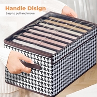 Cutie De Depozitare, Flippy, Pentru Haine, Lenjerie, Sosete Si Sutiene, Material Textil, 7 Compartimente, 44x30x20 cm, Culoare Alb-Negru