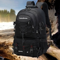 Rucsac Multifunctional de Alpinism, Flippy, Capacitate 36-55 L, de Calatorie, Impermeabil, Slot USB Incarcare Telefon, Bretele Reglabile, 52 x 34 x 19 cm, Negru