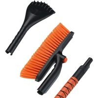 Perie de Zapada cu Racleta pentru Masina, Flippy, Multifunctionala, Rotativa, Demontabila, cu Maner Antiderapant, Telescopica, Aluminiu, Plastic, Fragmentarea Ghetii de pe Parbriz, Solutia pentru Iarna, pentru Dezghetare, Portocalie