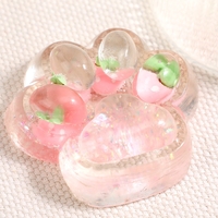 Jucarie Antistres Squishy, Flippy, cu Revenire Lenta, Squeeze Pinch Family, Model Cat Paw, 6.5 x 7 cm, din Tpr, 4-6 Ani, Model 5 Fructe, Transparent