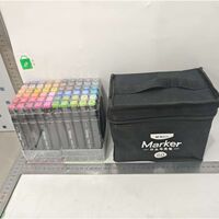 Set 60 Markere Duble, Flippy, pe Baza de Alcool, Geanta Impermeabila Inclusa, Culori Numerotate, Multicolor