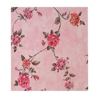 Rola Autoadeziva pentru Perete, Flippy, din Panza, 10 m, Rezistenta la Umezeala, 2.5 mm Grosime, Model Trandafiri, Roz