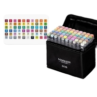 Set 60 Markere, Flippy, pe Baza de Ulei, Dublu Capat, Subtire 1mm si Gros 6 mm, Geanta Depozitare, 15 cm, Multicolor