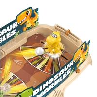 Joc de Masa Interactiv Dino Marbles pentru Copii, Flippy, 4 Mingi, Tabela Scor, 40.7x27x14 cm, Maro
