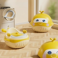 Olita 2in1, Flippy, Model Balena, cu Reductor WC, din Plastic, cu Muzica si Lumini, 36 x 41 x 20 cm, Galben