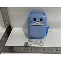 Mini Imprimanta Foto Portabila, Flippy, Incarcare USB, Bluetooth, Model Pisicuta, Print Alb-Negru, Albastru