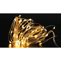 Instalatie de Craciun, Liniara, 5 m, Baterii, 50 LED-uri, Alb Cald, Fir Cupru, 2 Jocuri de Lumini, Interior/Exterior, Flippy