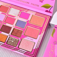 Paleta de Machiaj, KEVIN & COCO, Cherry Blossom. Fard de Pleoape, 19 culori, 19.2 x 12.8 x 1.4 cm