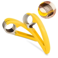 Feliator pentru Alimente, Flippy, Accesoriu pentru Bucatarie, Cutit pentru Legume si Fructe, Model Banana, Ergonomic, 17.5x5x4 cm, Galben