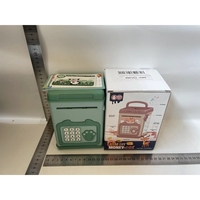 Pusculita pentru Copii, Flippy, pusculita pentru economii SMART BOX cu efecte sonore, Tip ATM, cu Parola cu Amprenta, din plastic, 20 x 13.5 x 11.5 cm Verde