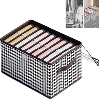 Cutie De Depozitare, Flippy, Pentru Haine, Lenjerie, Sosete Si Sutiene, Material Textil, 9 Compartimente, 44x30x20 cm, Culoare Alb-Negru